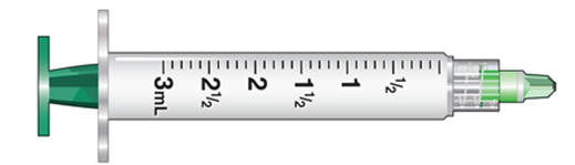 <strong>The amount to administer is 0.23 mL. Select the correct syringe: _______________.</strong> A)   B)   C)   <div style=padding-top: 35px> 