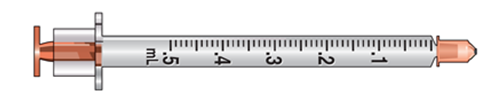 <strong>The amount to administer is 0.85 mL. Select the correct syringe: _______________.</strong> A)   B)   C)   <div style=padding-top: 35px> 
