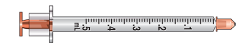 <strong>The amount to deliver is 1 mL. Select the correct syringe: _______________.</strong> A)   B)   C)   <div style=padding-top: 35px> 