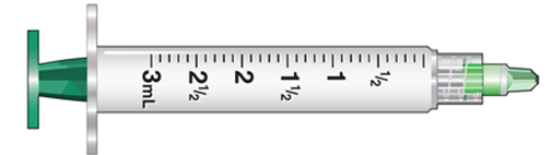 <strong>The amount to deliver is 1.2 mL. Select the correct syringe: _______________.</strong> A)   B)   C)   <div style=padding-top: 35px> 