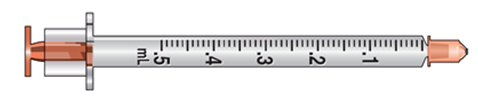<strong>The amount to administer is 0.48 mL. Select the correct syringe: _______________.</strong> A)   B)   C)   <div style=padding-top: 35px> 