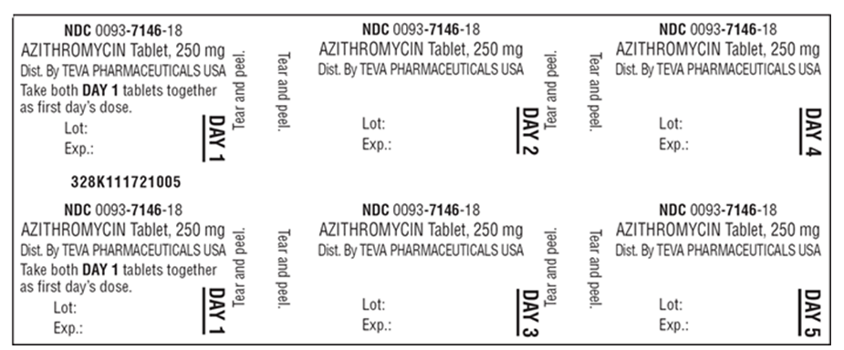 <strong>How should the patient take the azithromycin pictured here? </strong> A) 1 tablet a day for 6 days B) 2 tablets a day for 3 days C) 2 tablets bid the first day, and 1 tablet a day thereafter for 4 days D) 2 tablets at the same time on the first day, then 1 tablet daily for 4 days