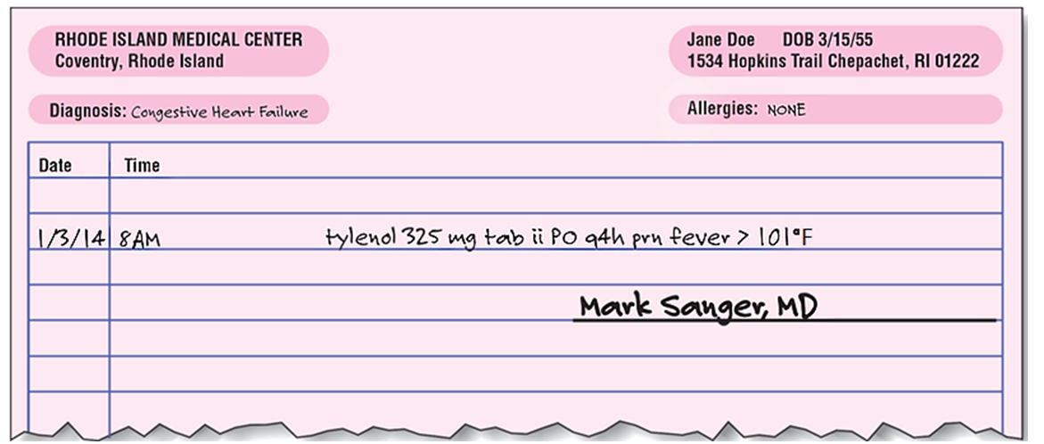 <strong>What necessary information is missing from this prescription? </strong> A) dose B) frequency C) route of administration D) none; the information is complete