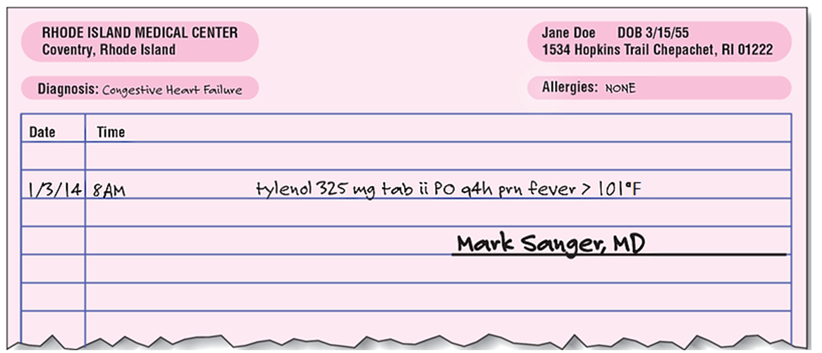 <strong>How many milligrams of Tylenol will the patient receive at each dose? </strong> A) 175 mg B) 325 mg C) 650 mg D) 975 mg