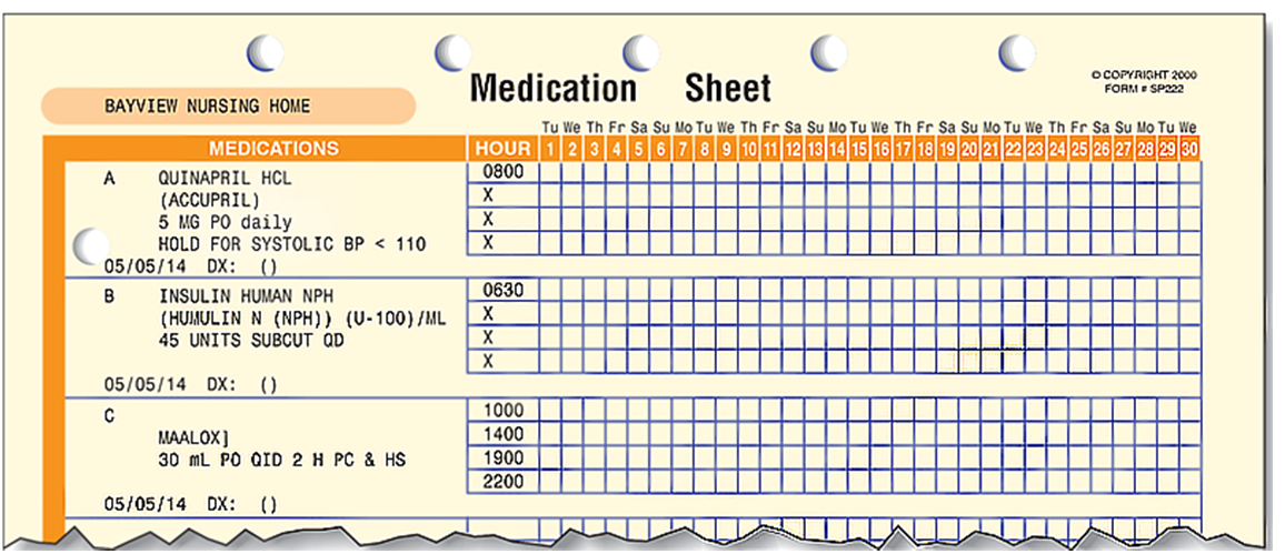 <strong>When should the patient be given Maalox? </strong> A) 2 hours before each meal and at bedtime B) 2 hours after each meal and at bedtime C) upon first waking in the morning and 2 hours after each meal D) upon first waking in the morning and 2 hours before each meal