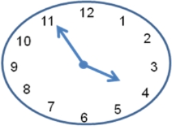 <strong>The indicated time is </strong> A) 11:20 a.m. B) 1555. C) 11:20 p.m. D) 0350.