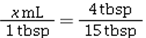 <strong>Which of the following is the correct equation for converting 4 tbsp to milliliters?</strong> A) B) C) D)