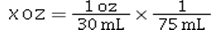 <strong>Which of the following is the correct dimensional analysis equation for converting 75 mL to ounces?</strong> A) B) C) D)