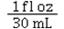 <strong>Which of the following is the correct conversion factor for converting milliliters to fluid ounces?</strong> A) B) C) D)