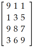 Find the transpose of the matrix. -  