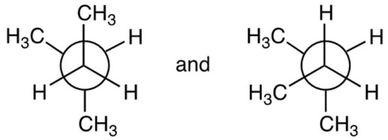 Identify the relationship between the following two Newman projections.  