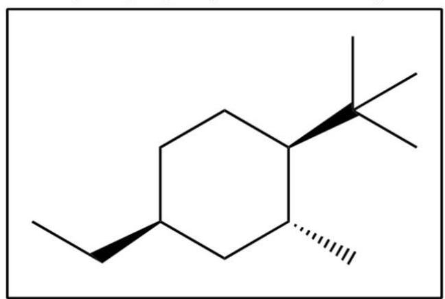How many alkyl groups would be equatorial in the most stable conformation of the cyclohexane below?  
