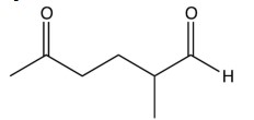 A compound, \mathrm{C}_{7} \mathrm{H}_{13} \mathrm{Cl} , is reacted with sodium ethoxide and gives a single elimination product, \mathrm{C}_{7} \mathrm{H}_{12} . Treatment with ozone followed by zinc and water gives the compound below. Identify the original compound.