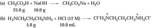For each of the following reactions, (1) identify the limiting reagent, and (2) calculate the theo- retical yield of the organic product. (Note: The equations as shown are not necessarily bal- anced.)  <div style=padding-top: 35px> 