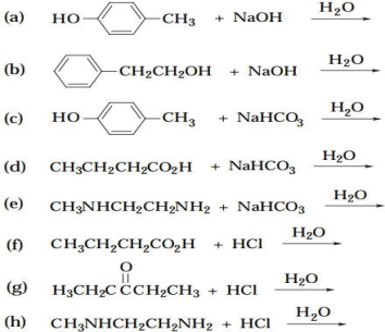 Complete the following equations. If no appreciable reaction occurs, write no reaction.
