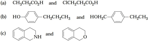Which of the following pairs of compounds could be separated by chemically active extraction? What reagent would you use?