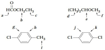 5 What would be the splitting pattern (singlet, doublet, etc.) observed for each of the following indicated protons?