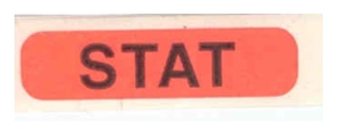 <strong> When should this sticker be affixed to a specimen?</strong> A) when collecting specimens for timed tests. B) when specimens are collected from critically ill patients C) when test results are needed as soon as possible D) when test results are needed immediately