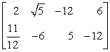 Interpret the given matrix as a system of linear equations. Use x for the first variable, y for the second variable, and z for the third variable.   