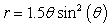 Sketch the graph for the polar equation     for    .   
