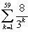 Evaluate the geometric series. Leave the answer in terms of unsimplified powers of the common ratio.   
