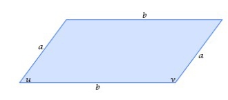 -Find the value of b if a = 8 units, v = , and the area of the parallelogram equals square units.