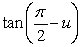 Suppose u is in the interval , with tan(u) = -6. Find an exact expression for .