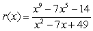 Write the domain of the function r(x) as a union of intervals.