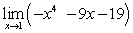 Find the limit by using limit laws and special limits.   