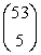 In a state lottery in which 5 numbers are drawn from a possible 53 numbers, the number of possible 5 number combinations is equal to: How many possible combinations are there?