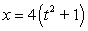 The given parametric equations define a plane curve. Find an equation in rectangular form that also corresponds to the plane curve. ,