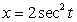 <strong>The given parametric equations define a plane curve. Find an equation in rectangular form that also corresponds to the plane curve. , </strong> A) B) C) D)