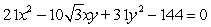 Graph the second-degree equation. (Hint: Transform the equation into an equation that contains no xy term.)