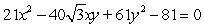 Graph the second-degree equation. (Hint: Transform the equation into an equation that contains no xy term.)  