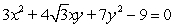 Graph the second-degree equation. (Hint: Transform the equation into an equation that contains no xy term.)