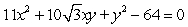 Graph the second-degree equation. (Hint: Transform the equation into an equation that contains no xy term.)