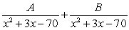 <strong>Write the form of the partial fraction decomposition for the given rational expression. Do not solve for the constants. </strong> A) B) C) D)
