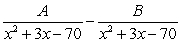 <strong>Write the form of the partial fraction decomposition for the given rational expression. Do not solve for the constants. </strong> A) B) C) D)