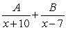 <strong>Write the form of the partial fraction decomposition for the given rational expression. Do not solve for the constants. </strong> A) B) C) D)