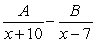 <strong>Write the form of the partial fraction decomposition for the given rational expression. Do not solve for the constants. </strong> A) B) C) D)
