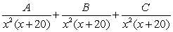 <strong>Write the form of the partial fraction decomposition for the given rational expression. Do not solve for the constants. </strong> A) B) C) D)
