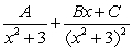 <strong>Write the form of the partial fraction decomposition for the given rational expression. Do not solve for the constants. </strong> A) B) C) D)