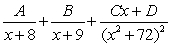 <strong>Write the form of the partial fraction decomposition for the given rational expression. Do not solve for the constants. </strong> A) B) C) D)