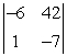 <strong>Evaluate the 2 x 2 determinant. </strong> A) 84 B) 0 C) -84 D) 30