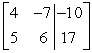 Use row operations to transform the matrix to reduced row-echelon form.
