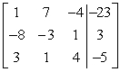Use row operations to transform the matrix to reduced row-echelon form.