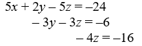 Solve the system of linear equations for x, y, and z.   
