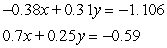 Solve the system by linear equations by elimination.   