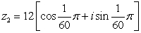 Find the product, z<sub>1</sub>z<sub>2</sub> in rectangular form.   and  