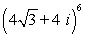 Find the result of the expression using De Moivre's theorem. Write the answer in rectangular form.  